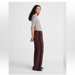 Madewell Wide-Leg Stripe-Detail Pants in Burgundy and Black